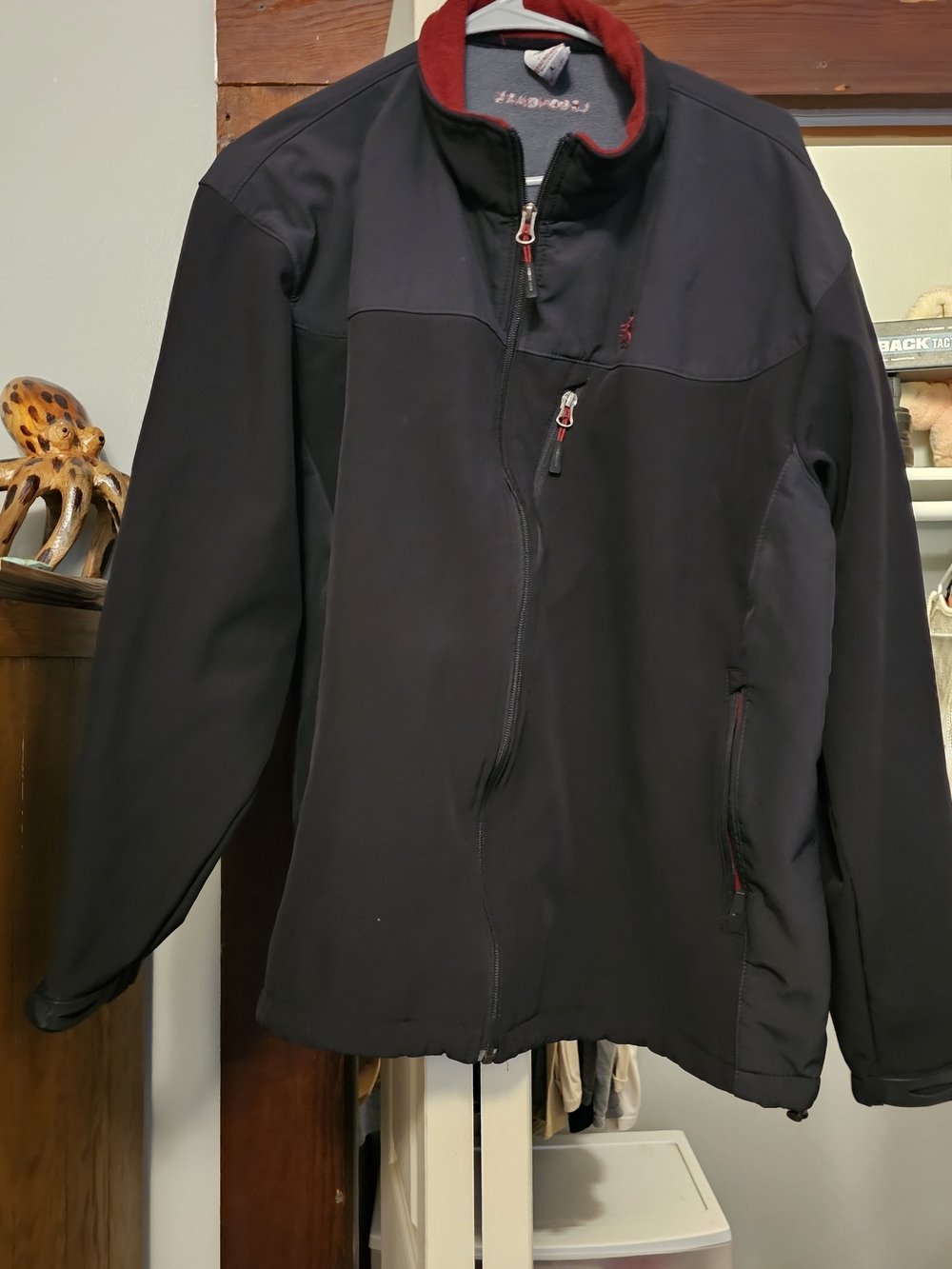 Legendary Whitetails Black Windbreaker Jacket with Red Trim